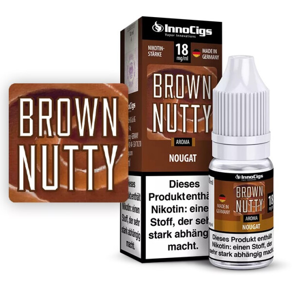 Brown Nutty Nougat Aroma - InnoCigs Liquid f&uuml;r E-Zigaretten 6mg/ml