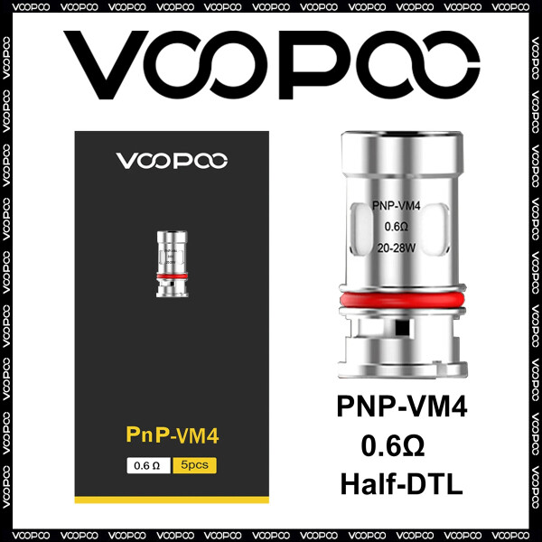 VooPoo PnP-VM4 0,6 Ohm Mesh Verdampferkopf (5 Stück pro Packung)