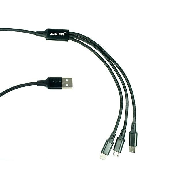 Golisi 3 in 1 USB Ladekabel Schwarz