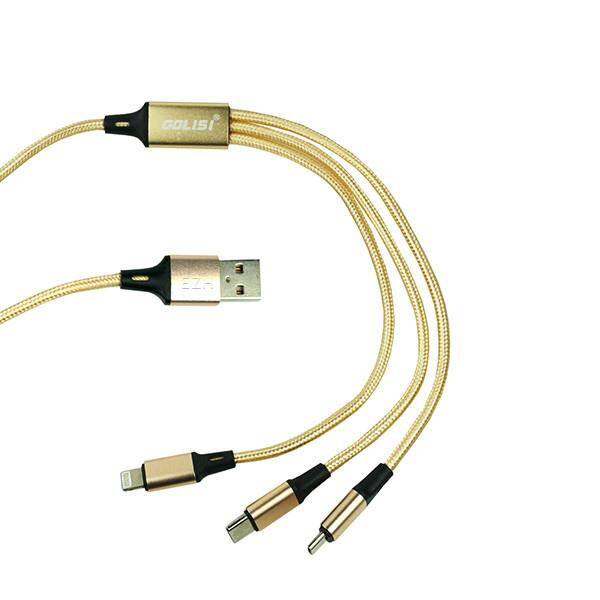 Golisi 3 in 1 USB Ladekabel Gold