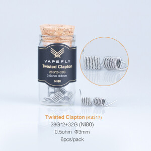 Vapefly 6x Prebuilt Ni80 Twisted Clapton Coil 0.5 Ohm...