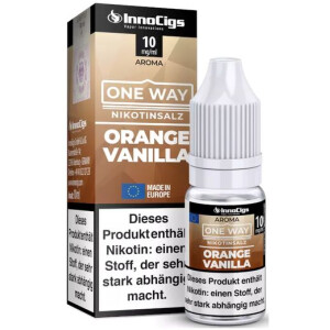 InnoCigs Nikotinsalz Liquid One Way Orange Vanilla 10 ml...