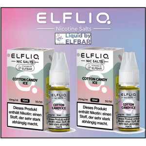 ELFLIQ Nikotinsalz Liquid Cotton Candy Ice 10 ml 10 mg/ml