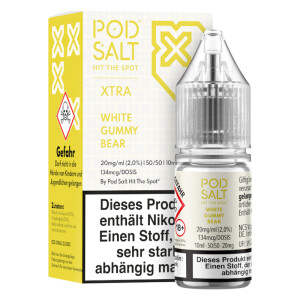 Pod Salt XTRA Nikotinsalz Liquid White Gummy Bear 10 ml...